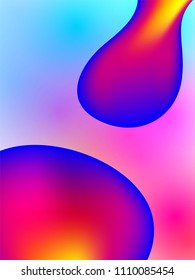 Abstract fluid poster. vector bright neon colorful illustration with flowing shapes
& soft transitions between color spots - blue, yellow & green. Template for a minimalistic holographic poster design