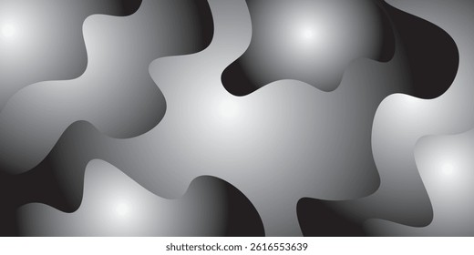 Abstract Fluid Shape Background in Contrasting Black and White Gradients