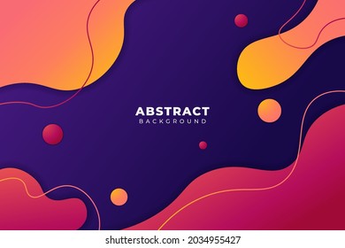 Abstract Fluid Shape Background Gradient Dynamic Orange and Yellow