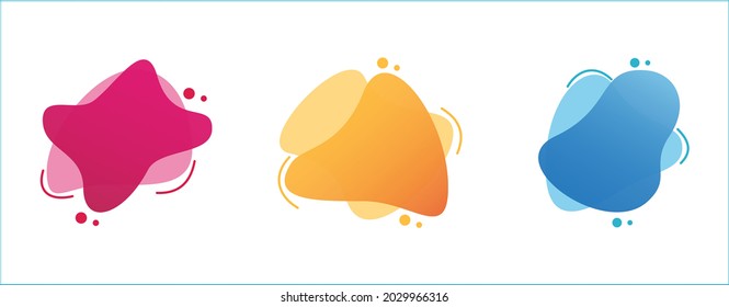 abstract fluid shape banners set