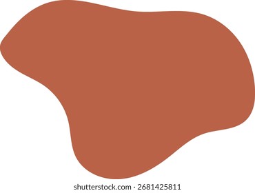 Abstract fluid shape in burnt sienna tone, minimalist and organic design