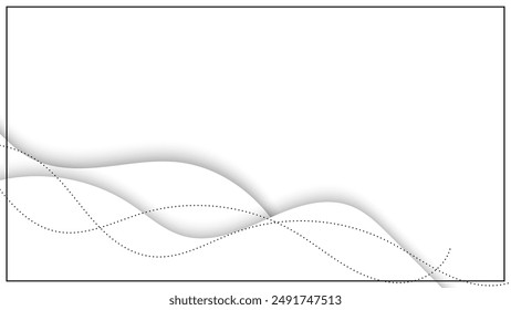 Abstract fluid shape color and dot line on white background. Organic shapes.