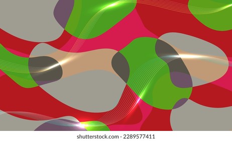 Resumen de la forma del fluido colorido con la línea y la luz en el fondo.Ilustración gráfica vectorial.