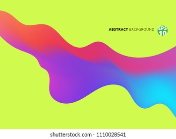Abstract fluid shape colorful on green background. Vector illustration
