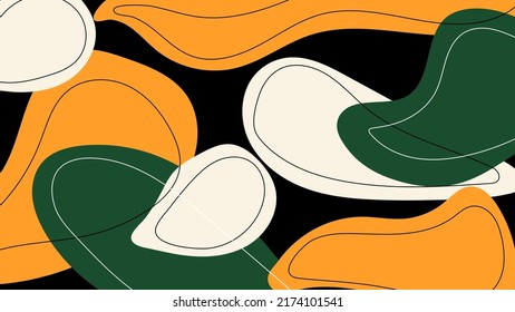 Abstract fluid shape colorful on black background. Vector graphic illustration.