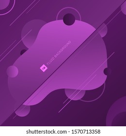 Abstract fluid shape geometric and diagonal lines purple background. Vector illustration