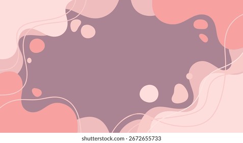 Abstract Fluid Shape Illustration in Soft Pink and Purple Tones