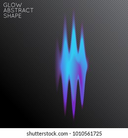 Abstract fluid shape isolated on transparent black background. Bright colorful gradient blend creates liquid motion with transparent glow. Energy power plasma with futuristic edge blur effect.