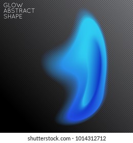 Abstract fluid shape isolated on transparent black background. Bright colorful gradient blend creates liquid motion with transparent glow. Energy power plasma with futuristic edge blur effect.