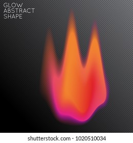 Abstract fluid shape isolated on transparent black background. Bright colorful gradient blend creates liquid motion with transparent glow. Energy power plasma with futuristic edge blur effect.