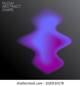 Abstract fluid shape isolated on transparent black background. Bright colorful gradient blend creates liquid motion with transparent glow. Energy power plasma with futuristic edge blur effect.