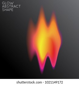 Abstract fluid shape isolated on transparent black background. Bright colorful gradient blend creates liquid motion with transparent glow. Energy power plasma with futuristic edge blur effect.