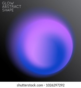 Abstract fluid shape isolated on transparent black background. Bright colorful gradient blend creates liquid motion with transparent glow. Energy power plasma with futuristic edge blur effect.
