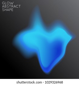 Abstract fluid shape isolated on transparent black background. Bright colorful gradient blend creates liquid motion with transparent glow. Energy power plasma with futuristic edge blur effect.