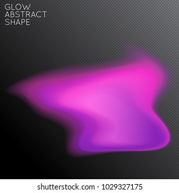 Abstract fluid shape isolated on transparent black background. Bright colorful gradient blend creates liquid motion with transparent glow. Energy power plasma with futuristic edge blur effect.