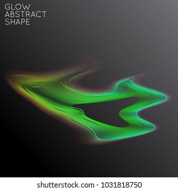 Abstract fluid shape isolated on transparent black background. Bright colorful gradient blend creates liquid motion with transparent glow. Energy power plasma with futuristic edge blur effect.