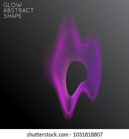 Abstract fluid shape isolated on transparent black background. Bright colorful gradient blend creates liquid motion with transparent glow. Energy power plasma with futuristic edge blur effect.
