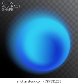 Abstract fluid shape isolated on transparent black background. Bright colorful gradient blend creates liquid motion with transparent glow. Energy power plasma with futuristic edge blur effect.