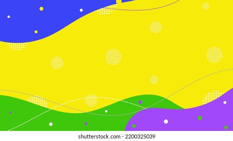 Abstract fluid shape and lines colorful on yellow background. Vector graphic illustration.