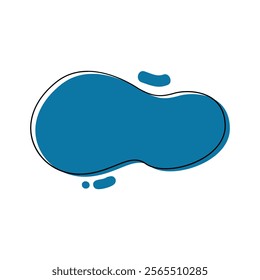 Abstract Fluid Shape. Organic amoeba blob shape abstract pastel color with line vector illustration isolated on white background. Irregular round blot form graphic element. Doodle drops with outline