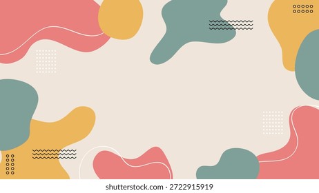Abstract Fluid Shape Pastel Cor Plano de Fundo Banner.Modern modelo de design com espaço para texto. Tampa com estilo mínimo para design de marca. Ilustração vetorial