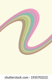 Abstract Fluid Shape, Psychedelic Color Wavy Lines