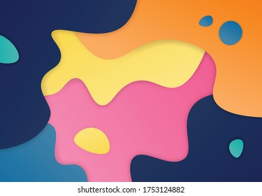 Abstract fluid shape of vivid color design for kid presentation. Use for advertise, poster, template design, copy space of text. illustration vector eps10