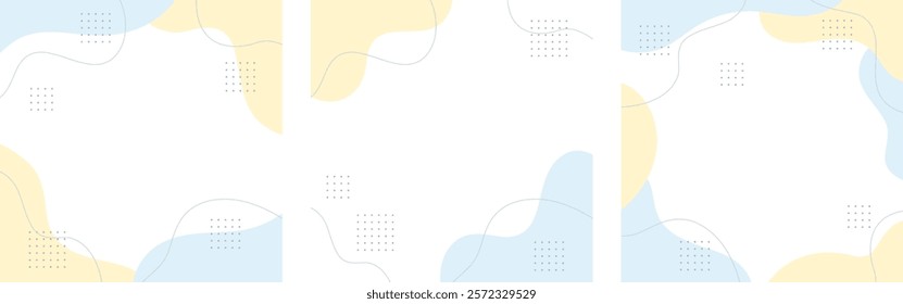 Abstract fluid shapes background set, vector illustration