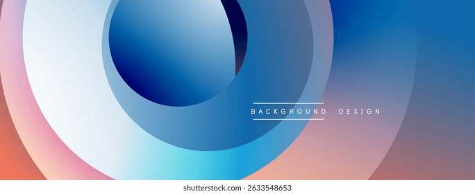 Abstract fluid shapes blend, creating vibrant gradient background. Circles overlap, forming dynamic visual composition. Modern design element.