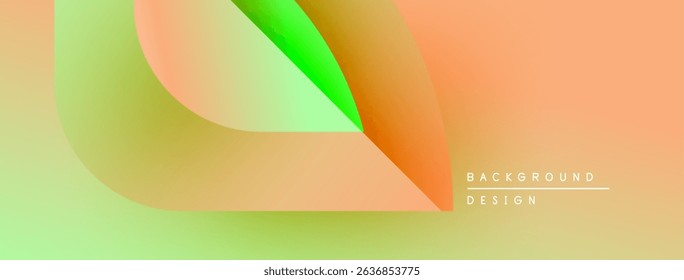 Abstract fluid shapes blend, creating vibrant gradients. Soft colors transition from green to orange, forming modern background design.
