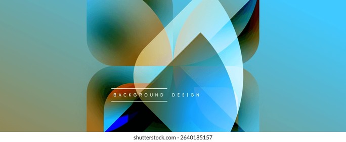 Abstract fluid shapes blend, creating vibrant gradient background. Blue, teal, gold hues dominate composition. Modern design element.