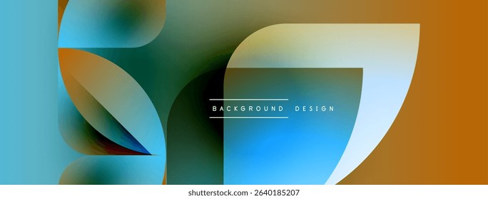 Abstract fluid shapes blend, creating dynamic gradient composition. Modern design features warm, cool color transitions. Minimalist aesthetic.