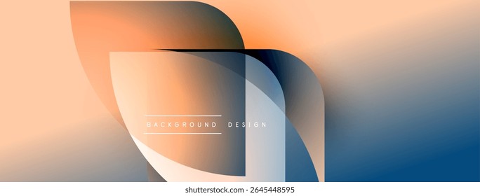 Las Formas fluidas Abstractas se mezclan, creando un fondo degradado. Los tonos melocotón, naranja y azul dominan el diseño. Texto mínimo presente.
