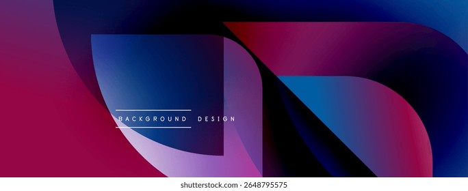 Formas fluidas abstratas se misturam, criando vibrantes gradientes roxos e azuis. Elemento de design moderno para fundos, apresentações.