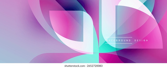 As formas de fluido abstratas se misturam, criando um fundo de gradiente vibrante. O design moderno apresenta curvas sobrepostas, cores suaves.