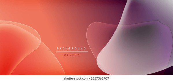 Las Formas fluidas Abstractas se mezclan, creando un fondo de gradiente vibrante. Los rojos cálidos hacen la transición a los morados fríos. Diseño minimalista, estética moderna.