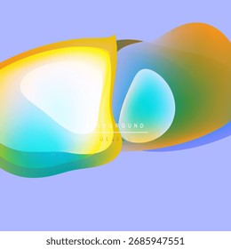 Abstract fluid shapes blend, creating vibrant color gradients. Soft curves overlap, forming dynamic visual composition. Light hues dominate.