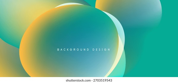 As formas de fluido abstratas se misturam, criando um fundo de gradiente vibrante. Transição amarelos quentes em blues fresco, oferecendo estética moderna.