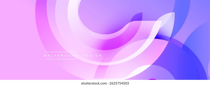 Las Formas fluidas Abstractas mezclan tonos rosados, morados y azules. El diseño moderno evoca movimiento, energía, Gradientes suaves. El texto mínimo lee el diseño de fondo.