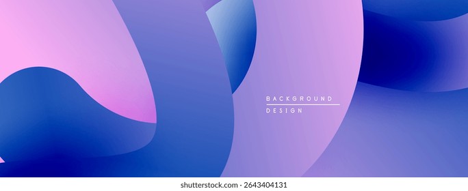 Abstract fluid shapes blend purple, pink, blue hues. Gradient background creates modern design element. Minimalist aesthetic.