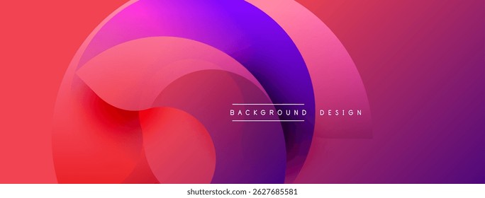 Abstract fluid shapes blend vibrant pinks, purples. Modern design evokes movement, energy. Background features text elements.