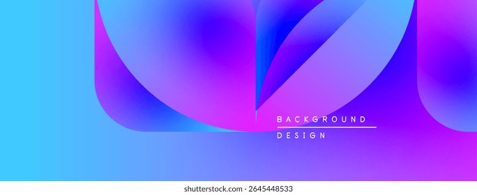 Abstract fluid shapes blend vibrant blues, purples. Gradient colors create dynamic visual effect. Modern design element for backgrounds.