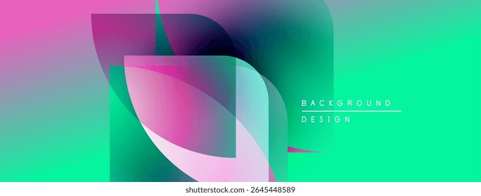 Abstract fluid shapes blend vibrant pinks, blues, greens. Modern design suggests movement, energy, depth. Minimal text reads background design.
