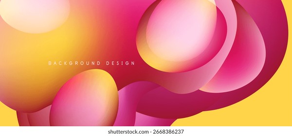 Abstrakte flüssige Formen vermischen lebendige Farben. Farbverlaufsübergänge erzeugen einen dynamischen visuellen Effekt. Modernes Design für Hintergründe geeignet.