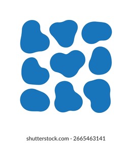 Abstract Fluid Shapes in Blue
