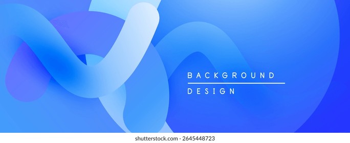 Abstract fluid shapes, blue gradients create modern background. Minimalist design, smooth transitions, vibrant colors.