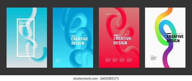 Abstract Fluid Shapes Creative Design Posters Templates