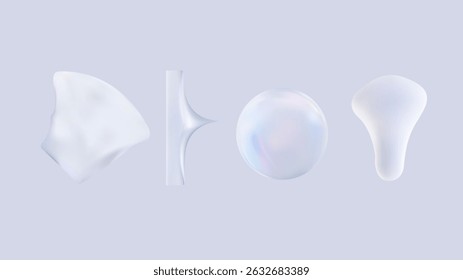 Abstract Fluid Shapes Displayed in Soft, Gentle Hues and Pastel Shades for Aesthetic Appeal