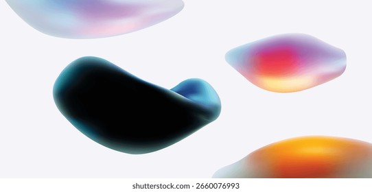 Formas fluidas Abstractas que presentan una translucidez colorida con un atractivo vibrante y estético