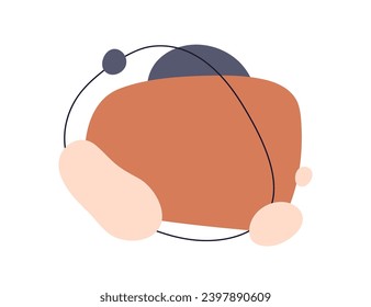 Abstract fluid shapes, framed background design. Organic natural rounded curved elements, blobs. Backdrop for logo in modern minimal style. Flat graphic vector illustration isolated on white